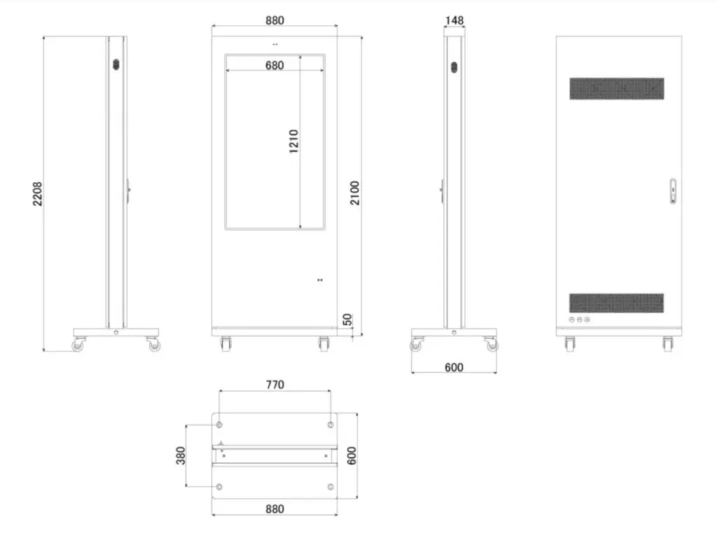 デジタルサイネージ 屋外 スタンドタイプ VTHU-55-25 55インチ(高輝度