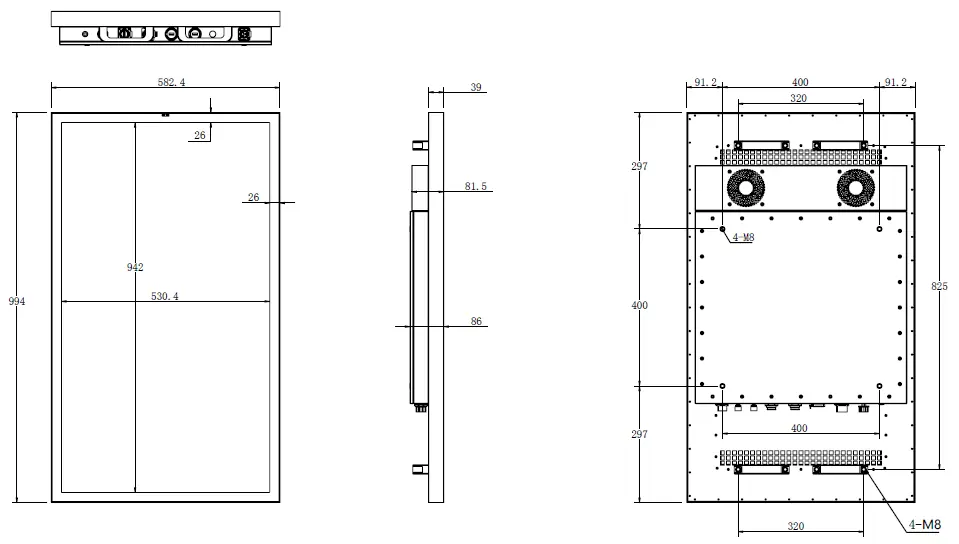 デジタルサイネージ 屋外壁掛 K6H-43-30 43インチ(高輝度3000cdモデル