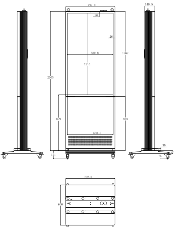 43インチ　自立　IP66　高輝度3000cd